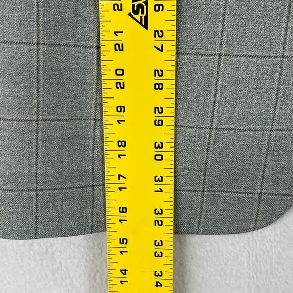 Lauren Ralph Lauren Blazer Suit Jacket Mens 48 R Gray Silk Wool Plaid Windowpane - Picture 11 of 12